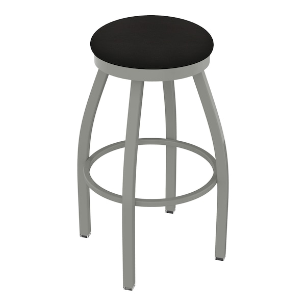 25" Swivel Counter Stool, Nickel Finish, Canter Espresso Seat